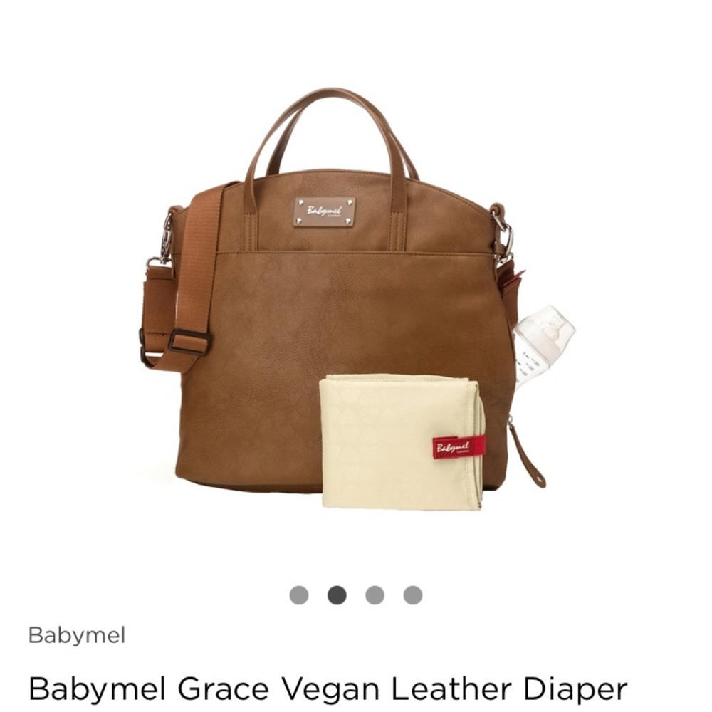 Babymel Vegan Leather Diaper Bag-Brown